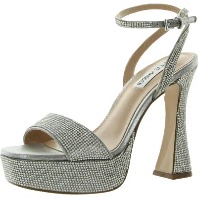 Steve Madden Lashed Womens Rhinestone Open Toe Slingback Sandals In Multi
