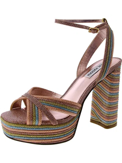 Steve Madden Laurel Womens Peep-toe Evening Slingback Sandals In Blue