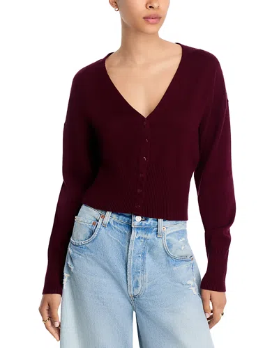 Steve Madden Lauryn Snap Front Cardigan In Burgundy