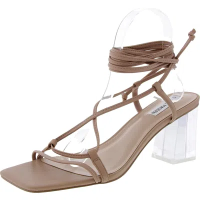 Steve Madden Lavina Womens Lace-up Faux Leather Block Heel In Multi