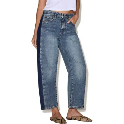 Steve Madden Lawrence High Waist Curved Leg Boyfriend Jeans In Blue