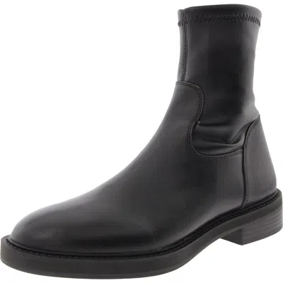 Steve Madden Lazio Womens Zipper Leather Ankle Boots In Black