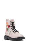 Steve Madden Leader Patches Combat Boot In Pink