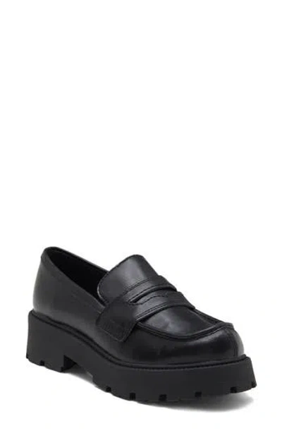 Steve Madden Leannah Platform Penny Loafer In Black