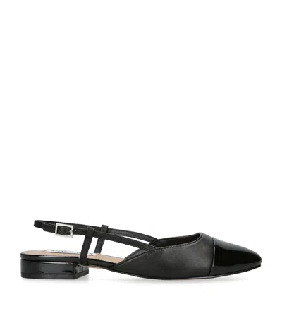 Steve Madden Womens Black Belinda Low-heel Suede Sling-back Shoes