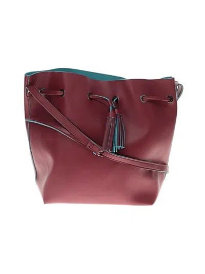 Pre-owned Steve Madden Leather Bucket Bag In Burgundy