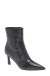 Steve Madden Alston Pointed Toe Bootie In Black Fish Scale