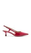 Steve Madden Legaci Red Patent Pointed-toe Kitten Heel Slingback Pumps In Red