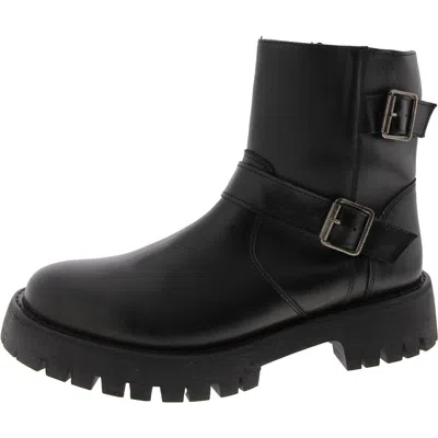 Steve Madden Legitt Womens Zip Up Round Toe Mid-calf Boots In Black