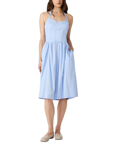Steve Madden Leigh Anne Stripe Halter Dress In Blue