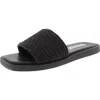 Steve Madden Leigh Womens Woven Straw Slide Sandals In Black