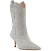 Steve Madden Leigha Pointed Toe Western Boot In Rhinestone