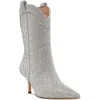 Steve Madden Leigha Pointed Toe Western Boot In Silver
