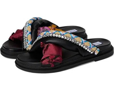 Steve Madden Leisure Leis02s1 Sandals Women'sblack Cross Strap Slide Zogg1573 In Multi