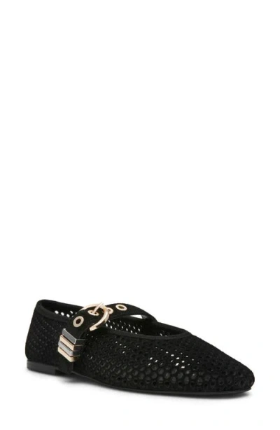 Steve Madden Lela Perforated Mary Jane Flat In Black