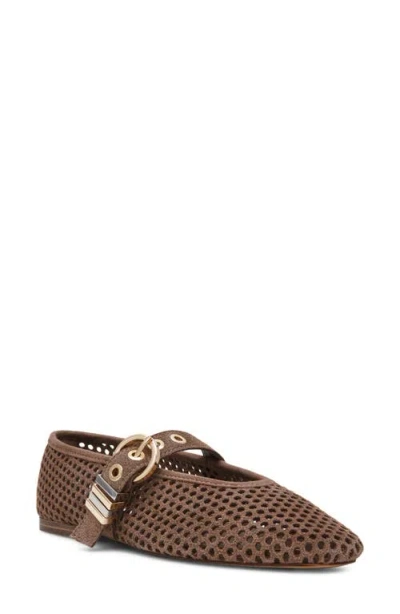Steve Madden Lela Perforated Mary Jane Flat In Brown