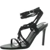 Steve Madden Lele Womens Leather Ankle Wrap Slingback Sandals In Black