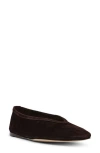 Steve Madden Leni Flat In Brown Suede