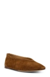 Steve Madden Leni Flat In Chestnut Suede