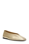 Steve Madden Leni Flat In Gold Leather