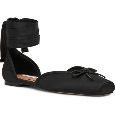 Steve Madden Leonora Ankle Wrap Flat In Black