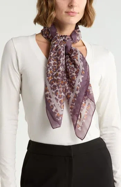 Steve Madden Leopard Print Square Scarf In Brown