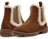 Steve Madden Leopold Boot Women's 7 Camel Suede Faux Fur Ankle Chelsea Khd1653