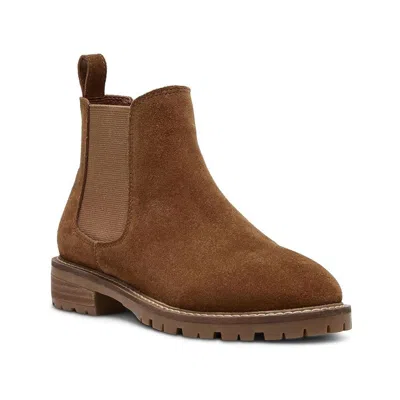 Steve Madden Leopold Boots Women Camel Suede Pull On Round Toe Chelsea Jobb682 In Brown