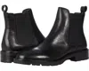 Steve Madden Leopold Chelsea Womens 8.5 Black Leather Pull On Ankle Boot Zpo1675