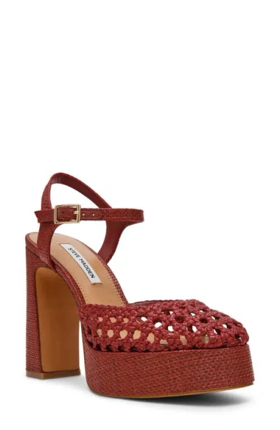 Steve Madden Lexie Ankle Strap Platform Pump In Brown