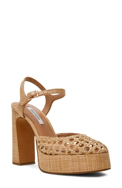 Steve Madden Lexie Ankle Strap Platform Pump In Brown