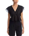 Steve Madden Leyla Ruffle Crop Top In Black