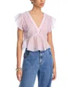 Steve Madden Leyla Ruffle Crop Top In Pink Lemonade