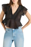 Steve Madden Leyla Ruffle Crop Top In Black