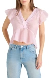 Steve Madden Leyla Ruffle Crop Top In Pink Lemonade