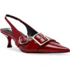 Steve Madden Lezley Kitten Heel Slingback Pump In Red