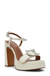 Steve Madden Liandra Ankle Strap Platform Sandal In White