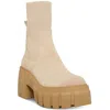Steve Madden Liberti Womens Suede Platform Chelsea Boots In White