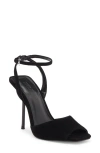 Steve Madden Lilac Ankle Strap Sandal In Black Suede