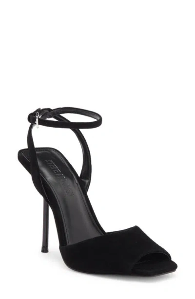 Steve Madden Lilac Ankle Strap Sandal In Black Suede