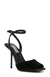 Steve Madden Lilac Ankle Strap Sandal In Black Velvet