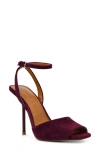 Steve Madden Lilac Ankle Strap Sandal In Burgundy Suede