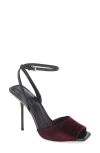 Steve Madden Lilac Ankle Strap Sandal In Burgundy Velvet