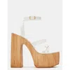 Steve Madden Lilia High Wooden Platform Dress Sandals In Multi