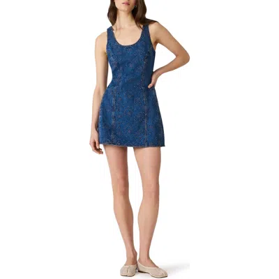 Steve Madden Lily Rose Eyelet Sleeveless Denim Minidress In Blue