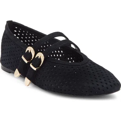 Steve Madden Lissa Perforated Mary Jane Flat In Black