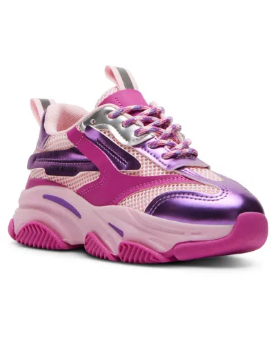 Steve Madden Kids' Little And Big Girls Jpossession Elevated Fashion Sneakers In Pnk Multi