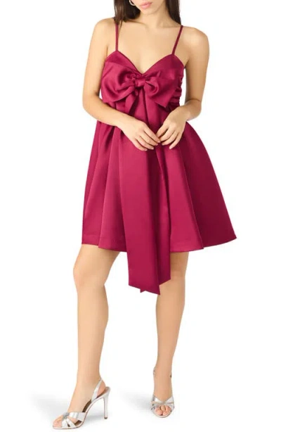 Steve Madden Liyana Bow Cocktail Minidress In Red