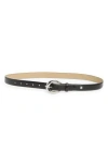 Steve Madden Lizard Embossed Faux Leather Belt In Black