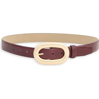 Steve Madden Lizard Embossed Faux Leather Belt In Brown